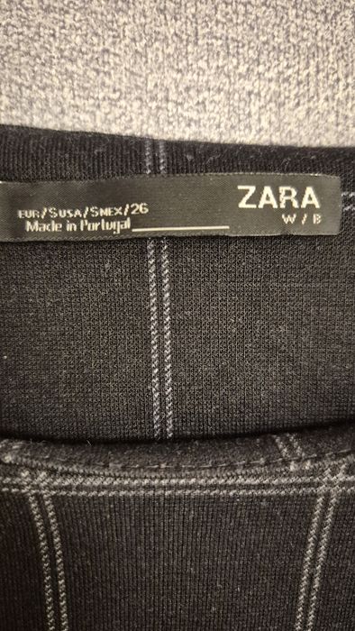 Zara Sukienka czarna w delikatna kratkę oversize