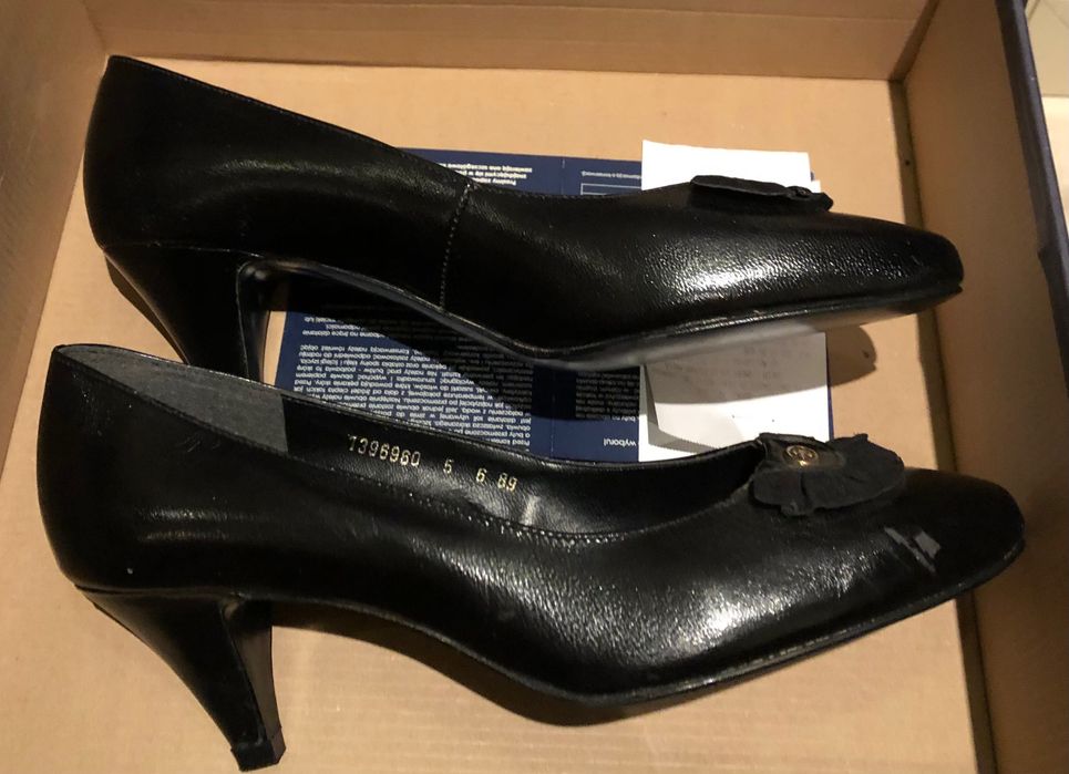 buty nowe szpilki czarna skora