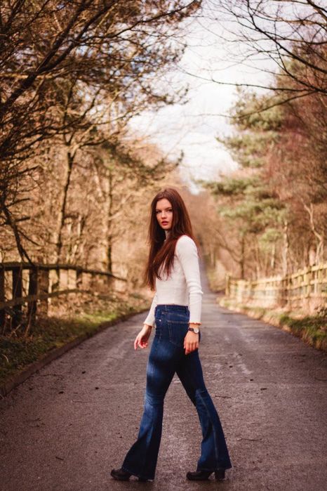 Topshop Jamie flare spodnie jeansy dzwony 26 30