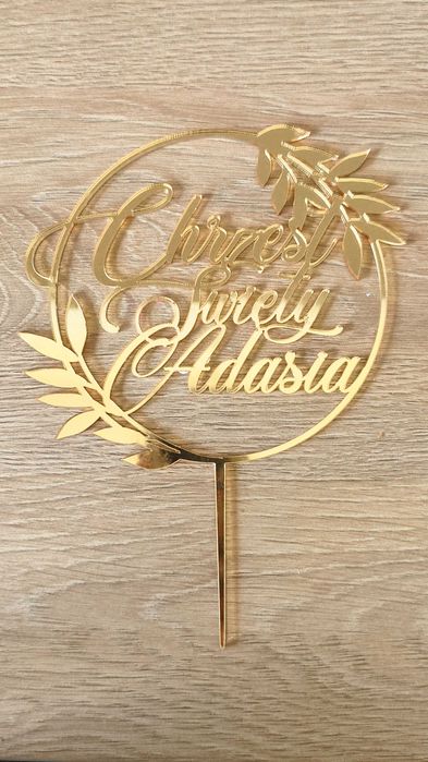 Toper Adaś Adam tort topper Chrzest Świety