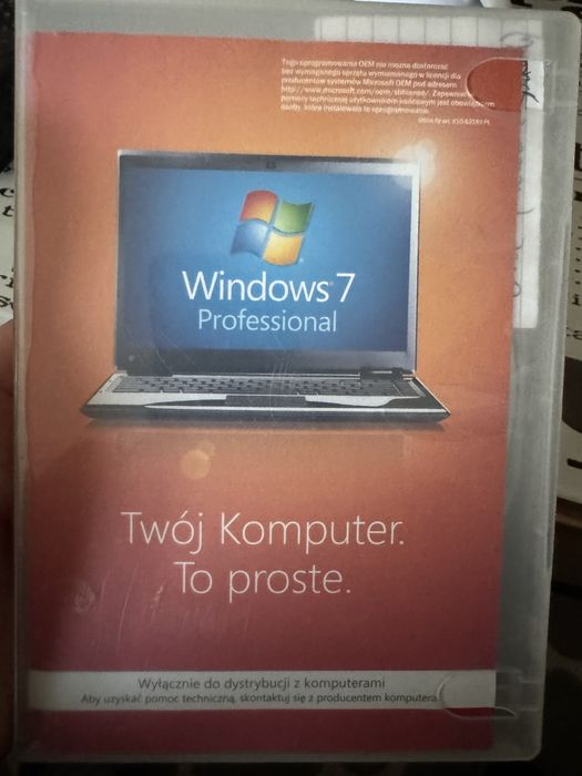 Plyta z kliczem Windows 7 profesjonal