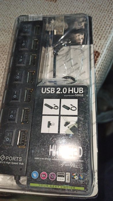 Концентратор, хаб, usb-розгалуджувач на 7 портів usb-лампи, ліхта