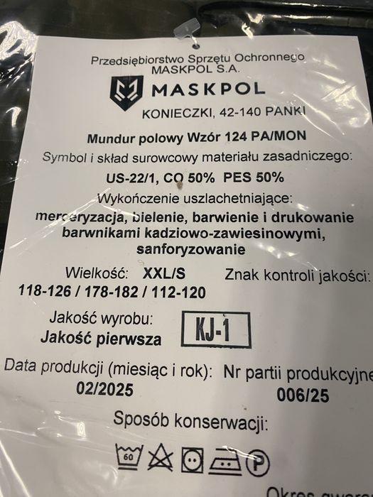 Mundur wojskowy 124P XXL/S