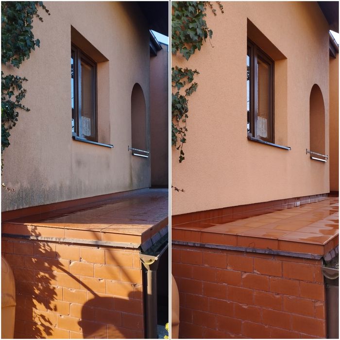 Mycie, czyszczenie elewacji, kostki, dachu. Wycena GRATIS