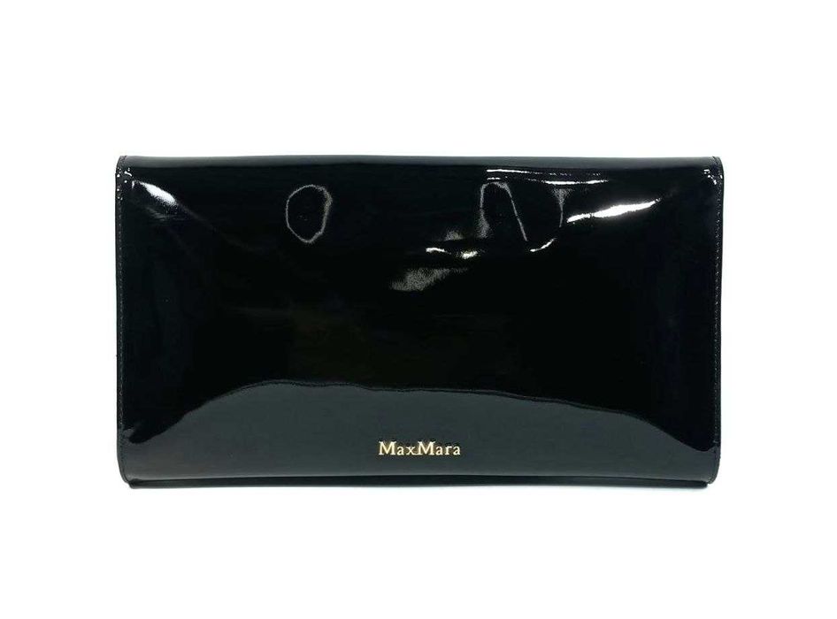 Кожаный лаковый клатч Max Mara Оригинал
