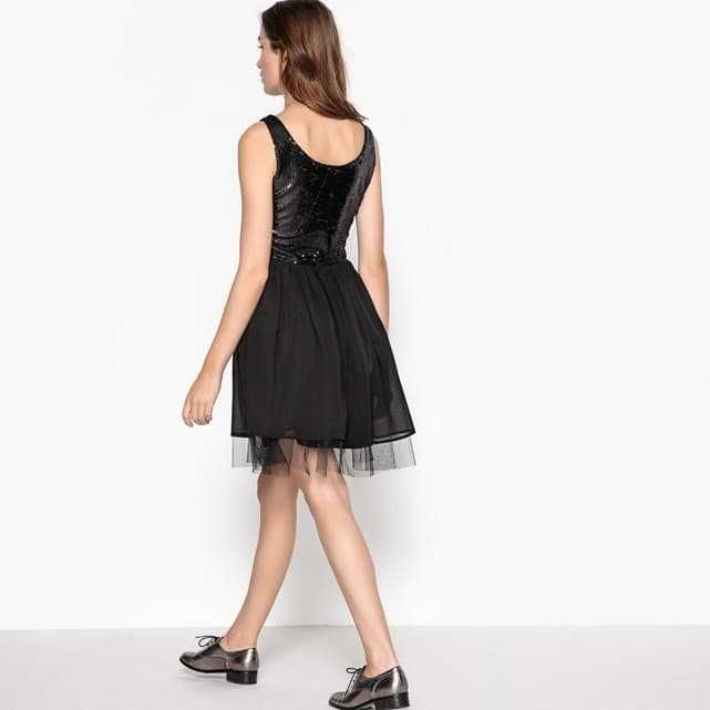 Vestido Curto de Cerimónia – Tule e Lantejoulas