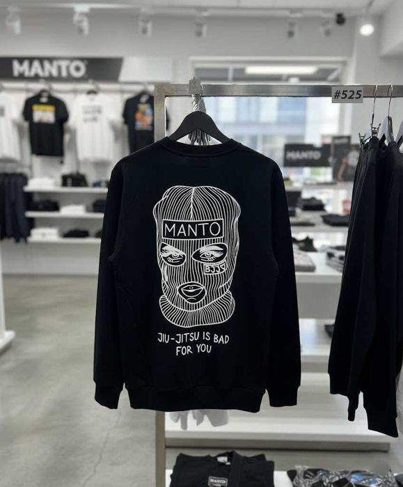 Чорний Світшот МАНТО — Мужская Кофта MATNO Society — XS S M L XL