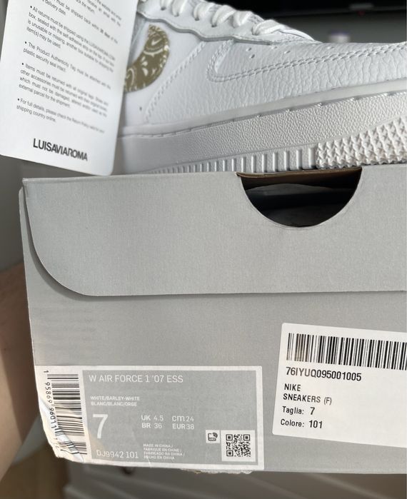 Buty Nike Air Force 1 White Paisley Barley rozm. 38