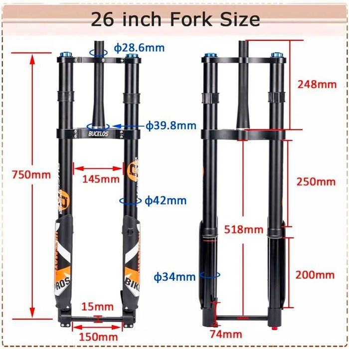 Перевернутая двухкоронная велосипедная вилка