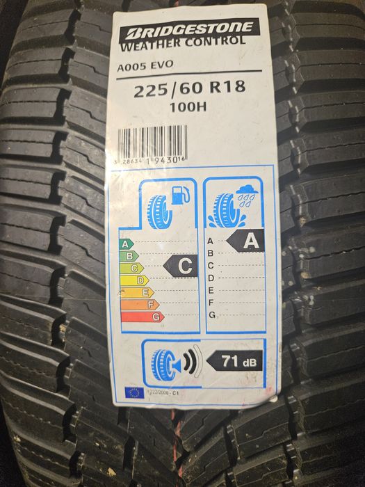 Opony całoroczne 225/60/18 100 h bridgestone weather Control