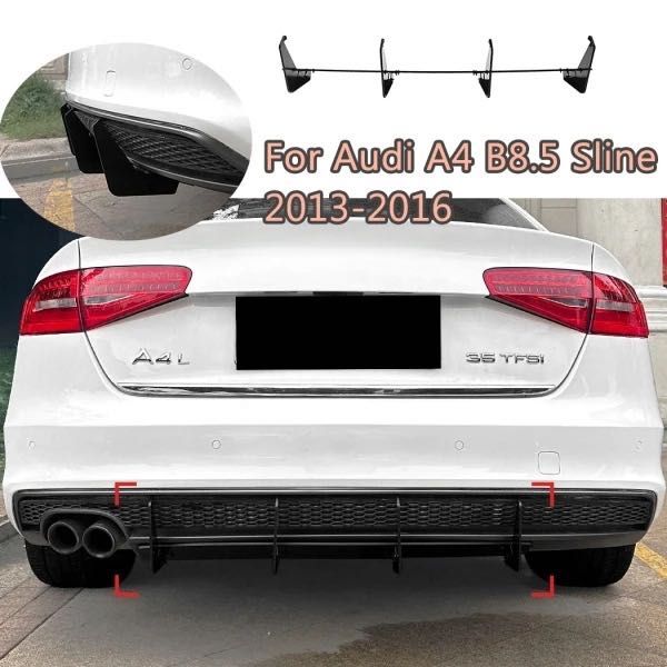 Накладка на задний бампер диффузор AUDI A4 B8 B8.5 обвес губа ауди