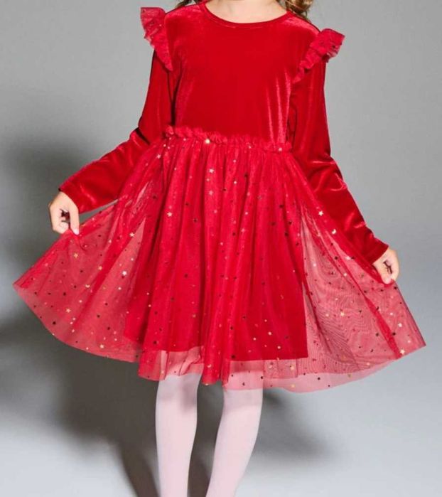 Nowa sukienka świąteczna dla dziewczynki rozmiar 122