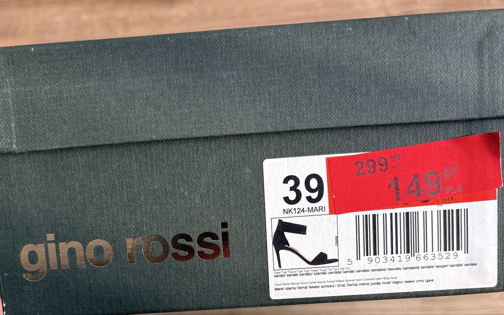 Sandaly czarne 39 Gino Rossi