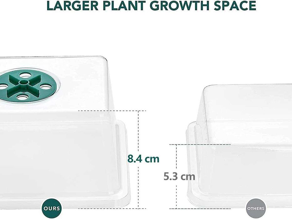 Bandejas de sementes, 10 embalagens com janela ajustável para estufas