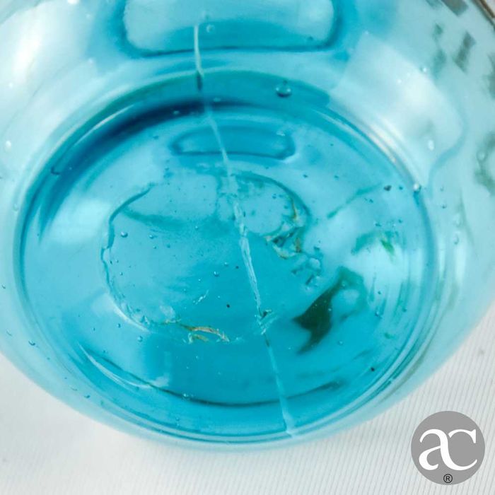 Jarra em vidro soprado em forma de cabaça pintada, séc. XIX