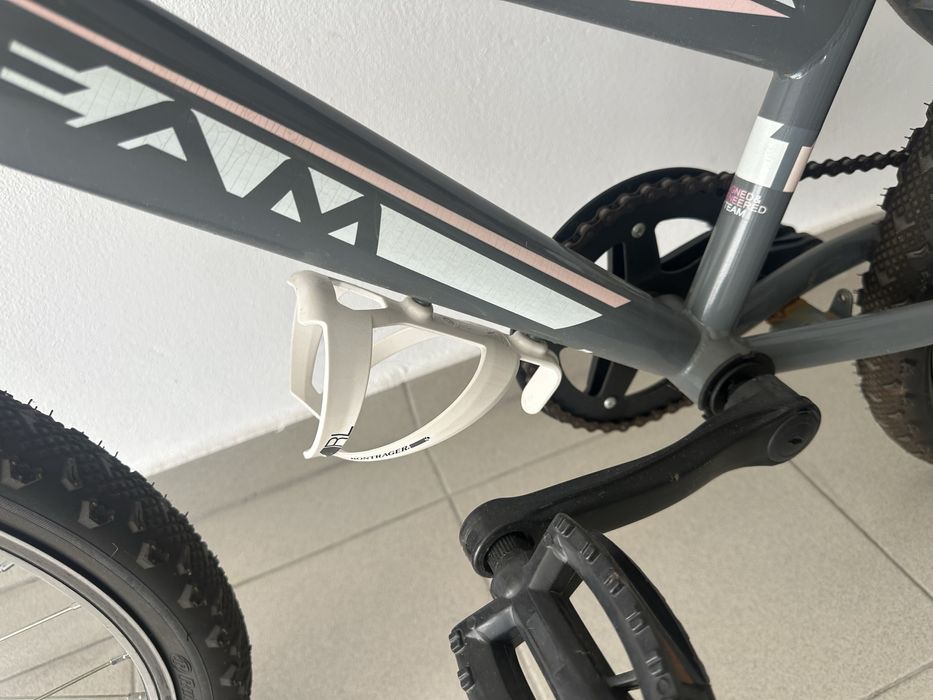 Bicicleta Criança Team X-Trail 20” com rodas de apoio - rosa e cinza
