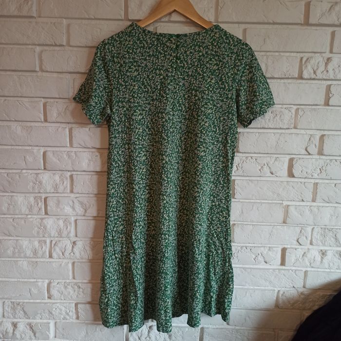 FAT Face 38 modal bawełna sukienka zielona łączka kwiatuszki