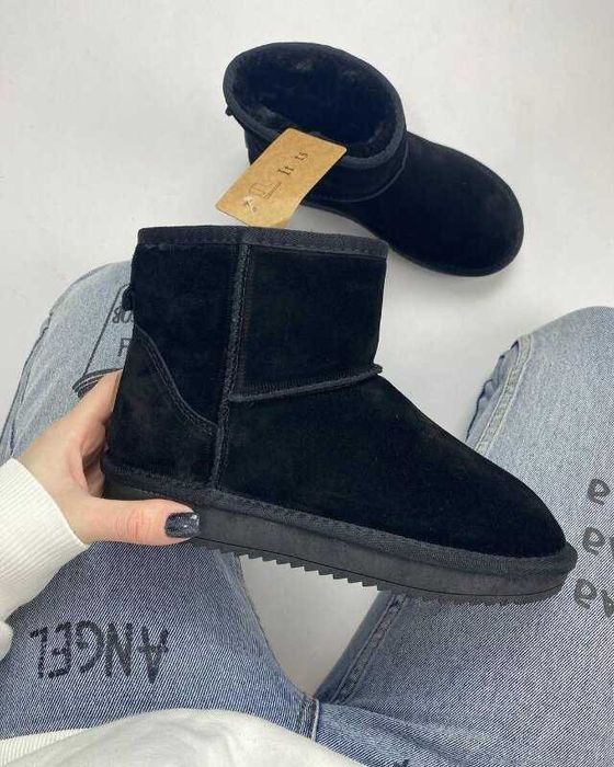 Чорні уггі ITTS натуральна замша 36р низкие угги ITTS натур замш