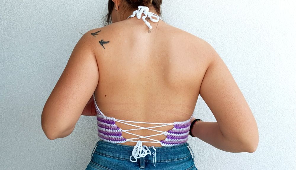 Top ajustável em crochet