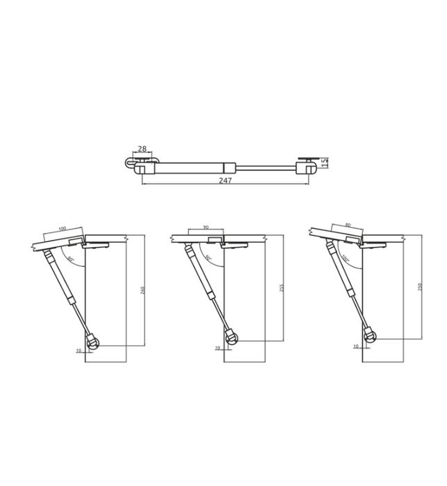 Подъемник газліфт ALVA  амортизатор газовий меблевий