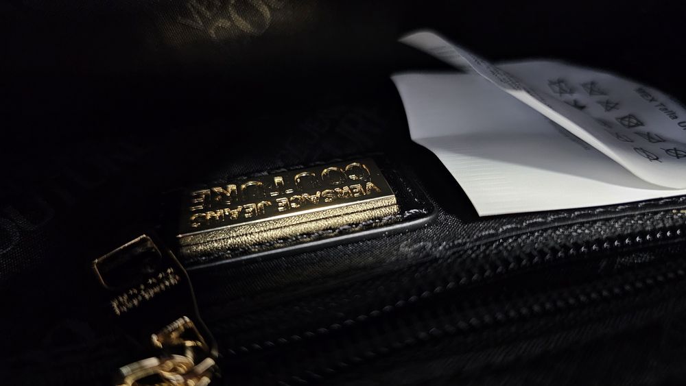 Сумка Versace Jeans Couture крос боді малюнок чорна кежуал