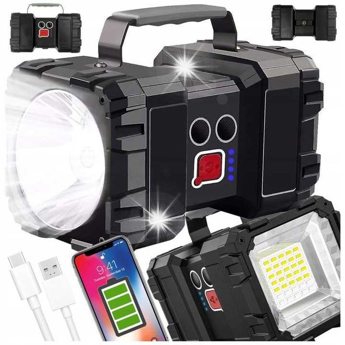 Ліхтарик потужний акумуляторний з повербанком