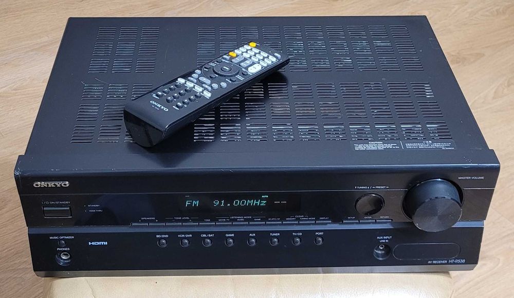 Onkyo HT-R538 uszkodzony amplituner 5.1 HDMI z pilotem