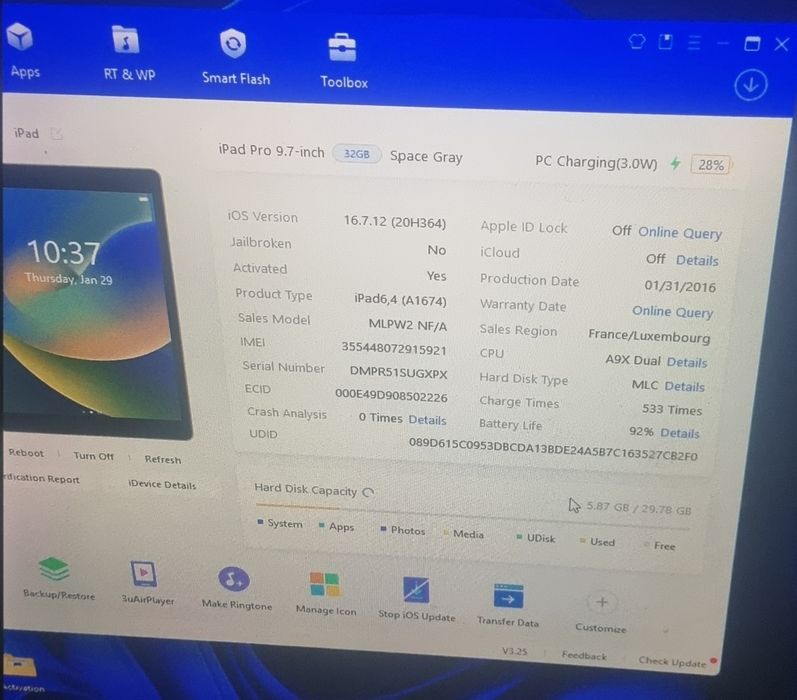 Ipad pro 9.7 A1674/32gb LTE