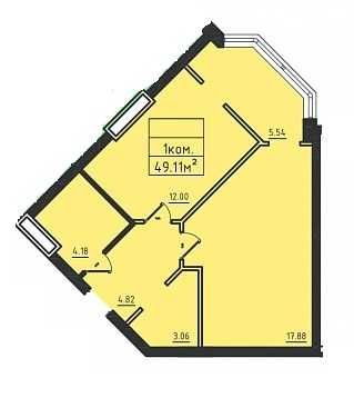 1-комнатная квартира по адресу ул. Соборная (площадь 50 м²) - Atlanta.ua - фото 7