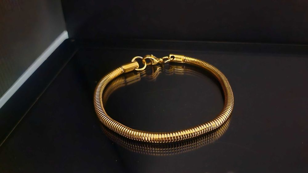 Pulseira homem bracelet masculina dourada aço inoxidável motard