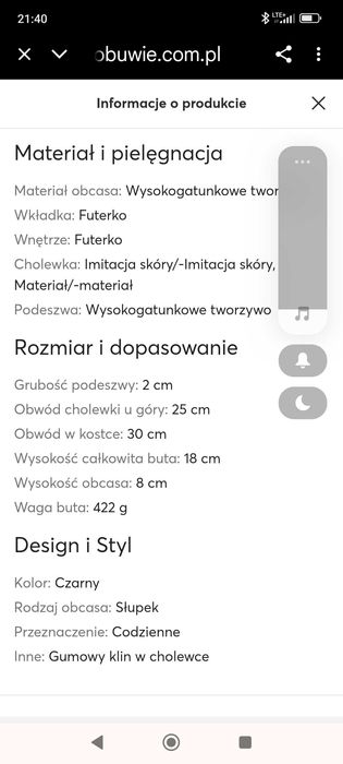 Czarne Botki damskie 36