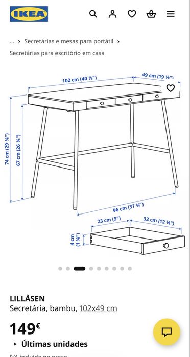 Secretaria Ikea Lillasen