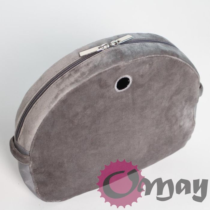 organizer OBAG MOON LIGHT welur szary velvet 2 kieszenie wkład OMAY.pl