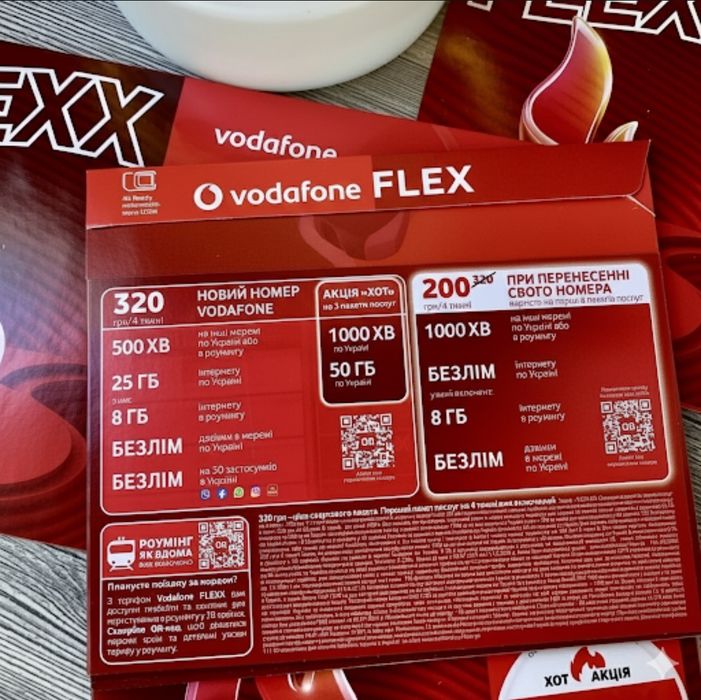 Стартовий пакет Vodafone FLEXX GO вигідними умовами зв'язку