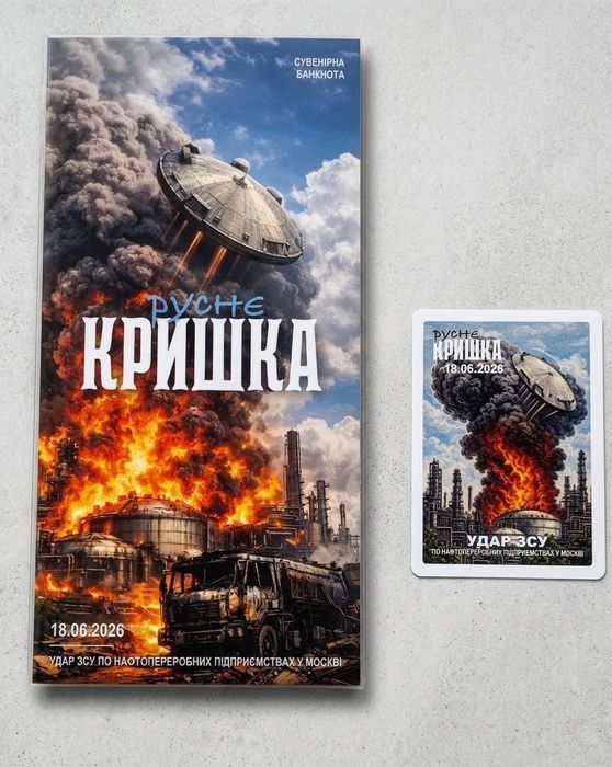 5 гривень 2026 - руснє КРИШКА + колекційна картка. Сувенірна банкнота України в буклеті.