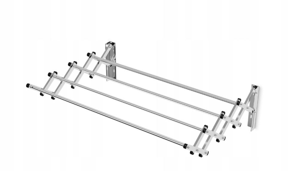 Suszarka ścienna łazienkowa harmonijka stal nierdzewna 8 drążków