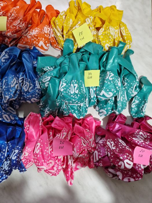 Balony na 20 urodziny imprezę kolorowe 283szt.