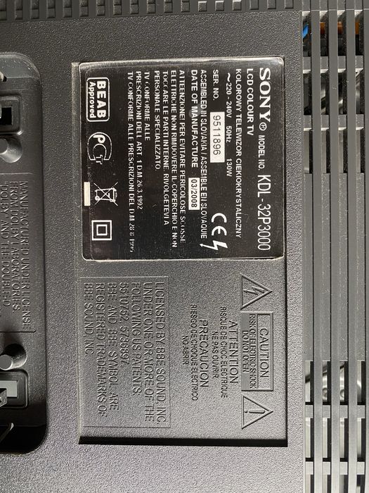 TV LCD Sony Bravia KDL 32 P3000