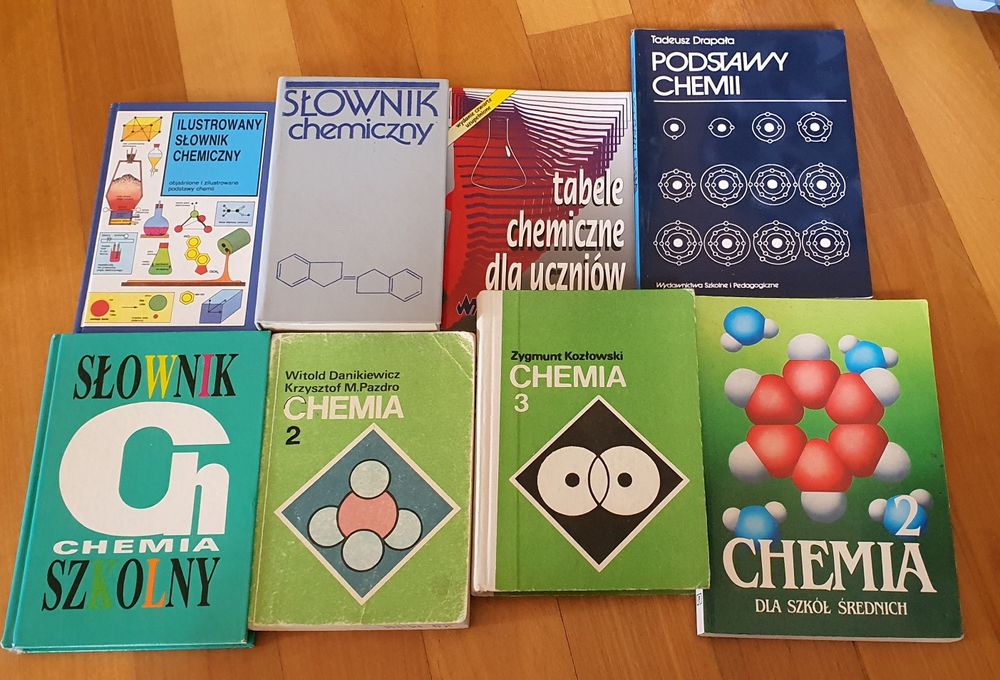 Książki chemia tabele słowniki podreczniki