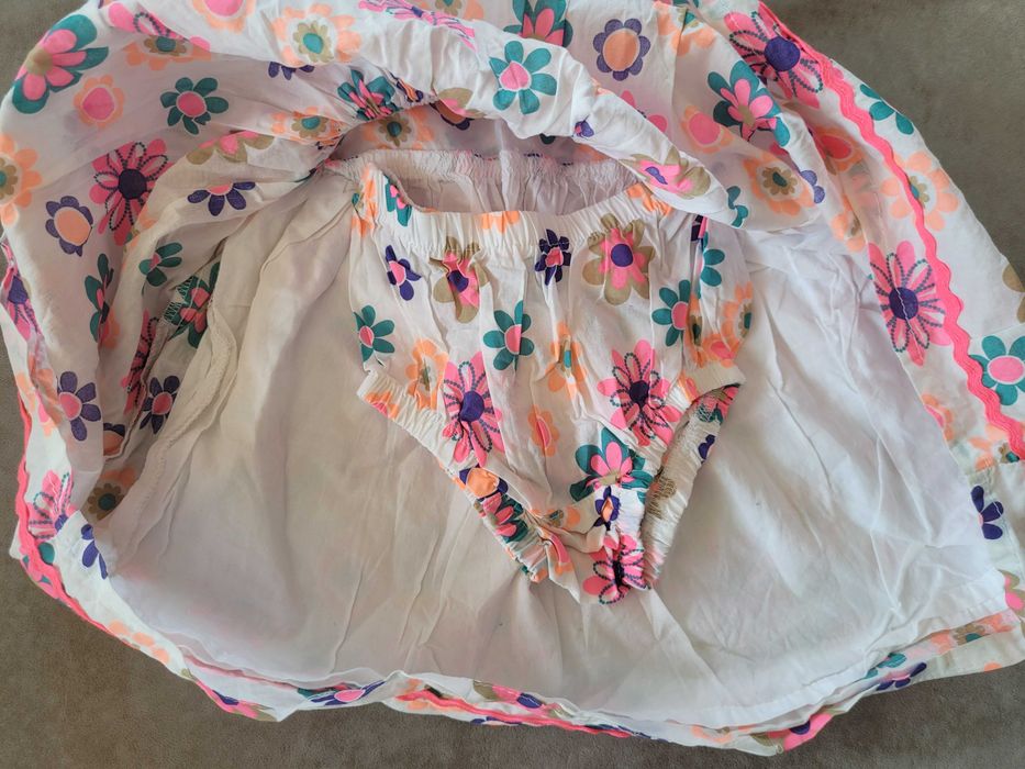 Sukienka, r. 62, baby M&Co, nowa, kwiaty, bawełna