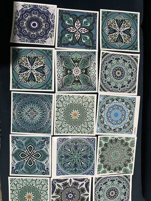 ANHUIB Zestaw 18 kolorowych naklejek na kafelki