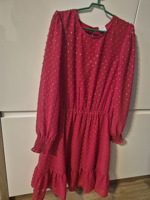 Sukienka świąteczna, czerwona, Lindex, r. 146