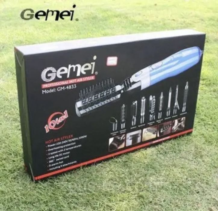 Фен стайлер для волосся 10 в 1 Gemei