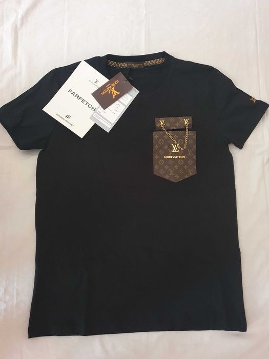 LOUIS VUITTON Tシャツ TEE T-shirts Mサイズ Koszulka Louis Vuitton Embroidered Cotton T-Shirt 1A7QH Z 6514.00