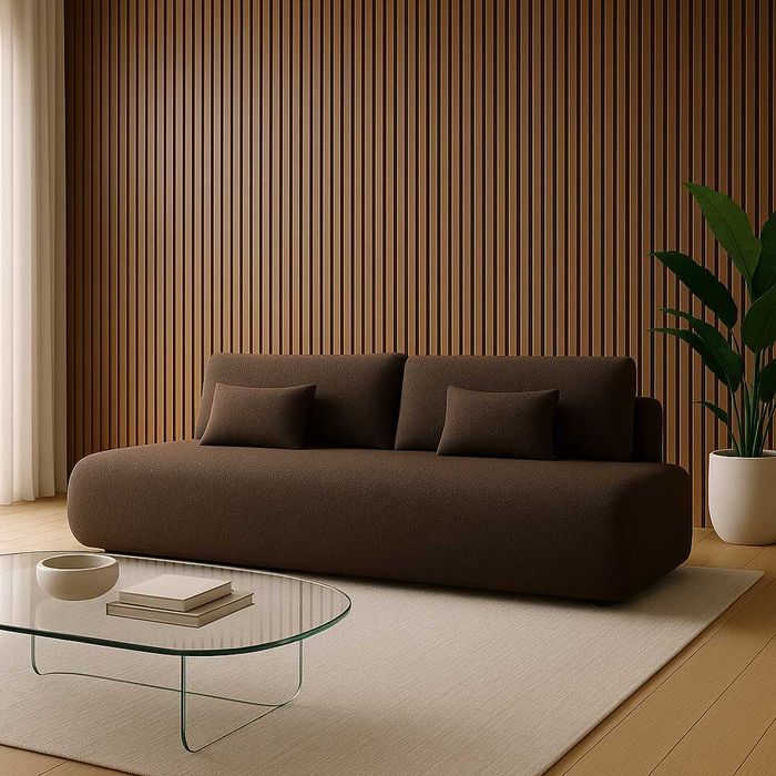 Kanapa Rozkładana z FUNKCJA SPANIA Wygodna i Modna   CAPPUCCINO