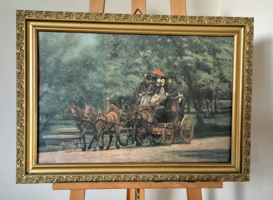 Obraz reprodukcja Thomas Eakins The Fairman Rogers zaprzęg konny PRL