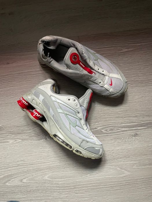 Кросівки Nike x Supreme Shox Ride 2 (білі/червоні, є нюанси)