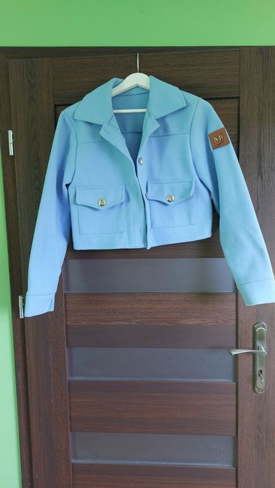 Niebieska błękitna katana ramoneska krótka