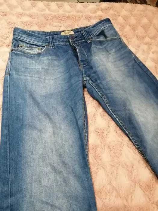 Jeansy Męskie BERSHKA | Rozmiar M | 100% Bawełna | Niebieskie Slim