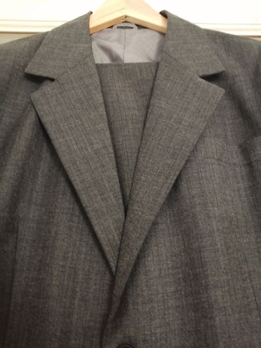 Garnitur, marynarka spodnie, 48/170 M L szary, popiel, antracyt